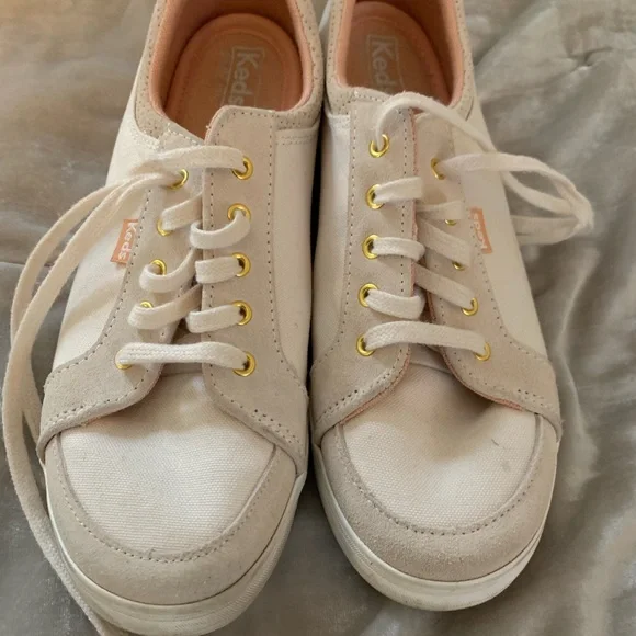 D O N A T E D Keds Women's Cream Canvas Sneakers 7.5 EUC B62 - Picture 7 of 7